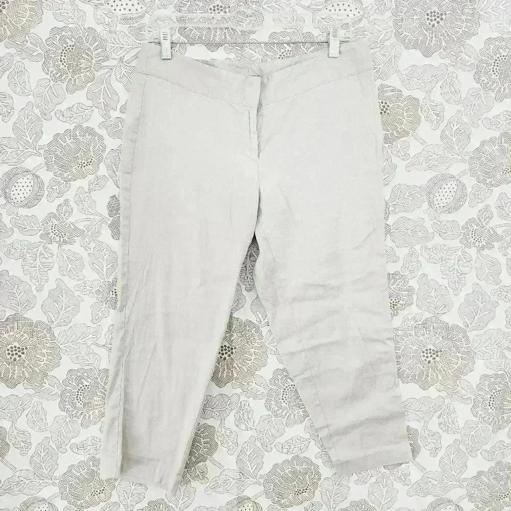 J. jill Linen Blend Beige Capri Pants Women's 10